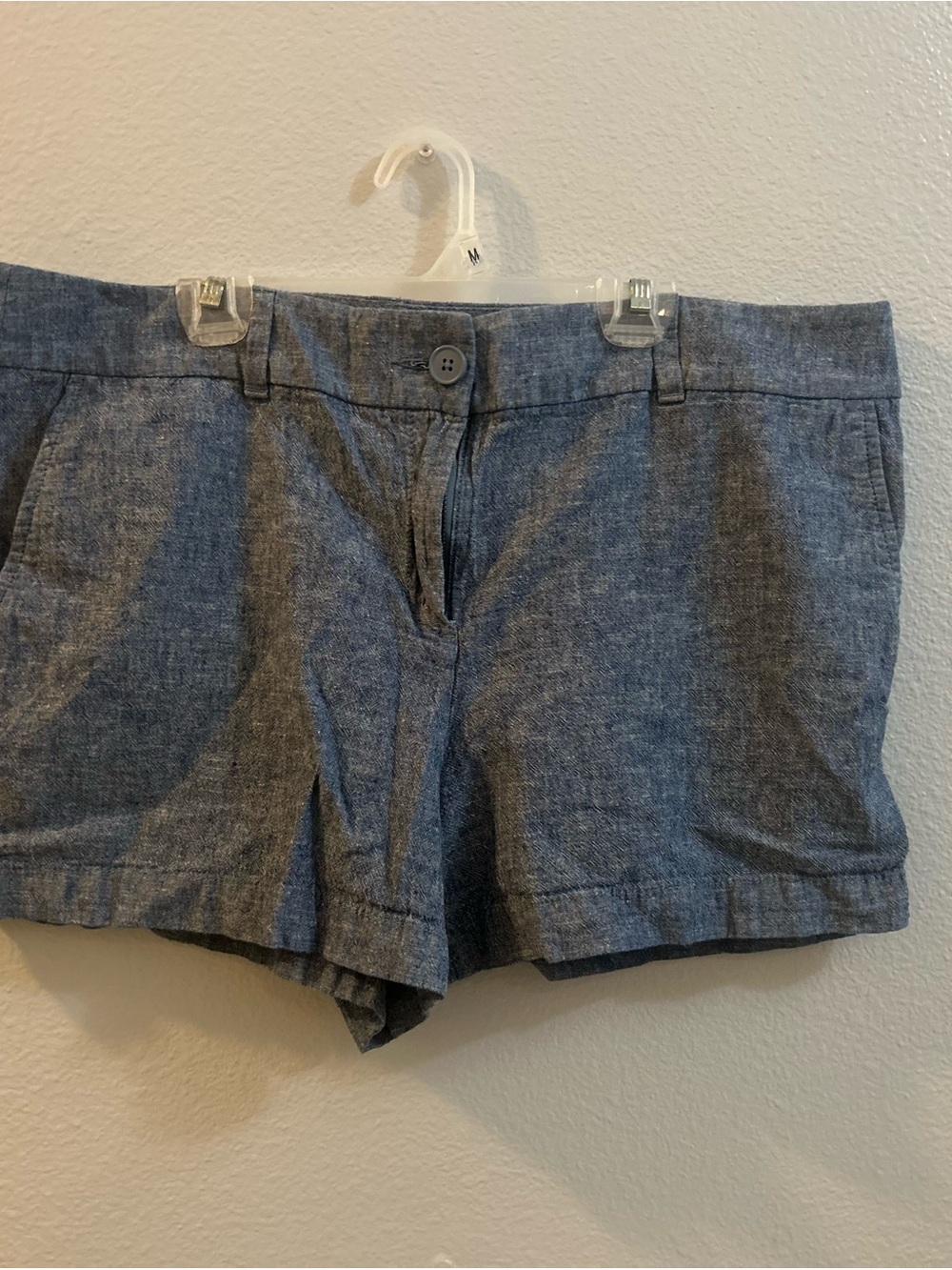LOFT Dark Blue Chambray Bermuda Shorts
